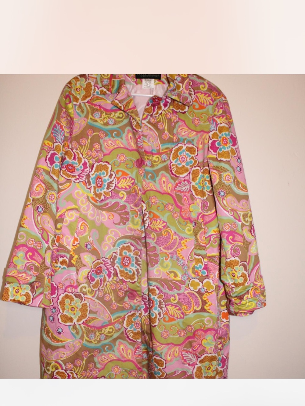 Harve Benard Pink Floral Paisley Coat - Picture 7 of 8